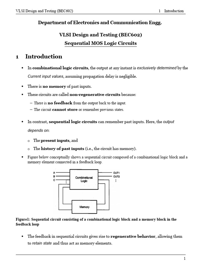 VLSI Sequential Logic: Bistable Circuits | PDF | Cmos | Logic Gate