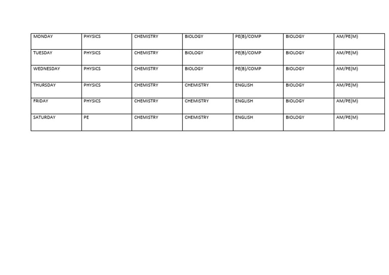 Timetable | PDF