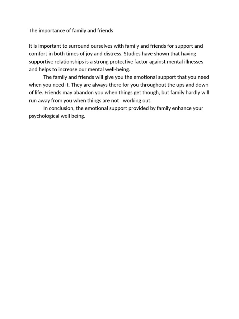Family and Friends' Role in Mental Health | PDF