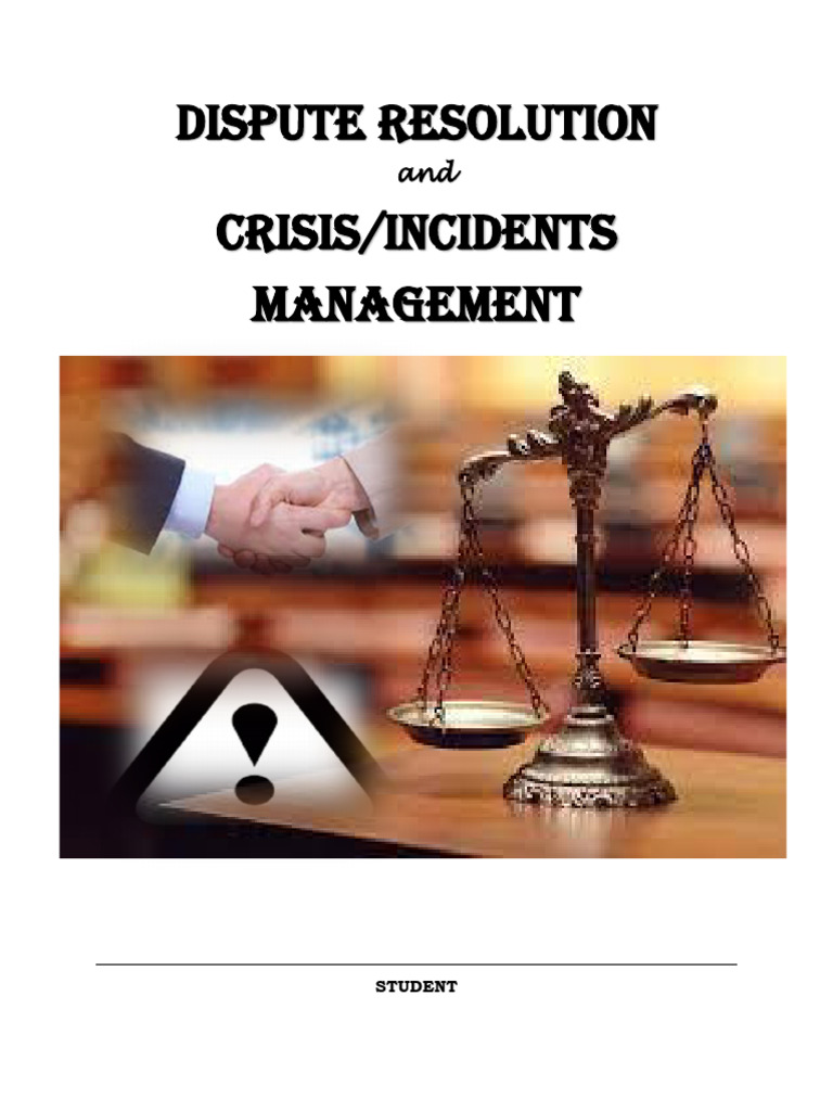 Dispute Resolution & Crisis Management | PDF | Alternative Dispute ...