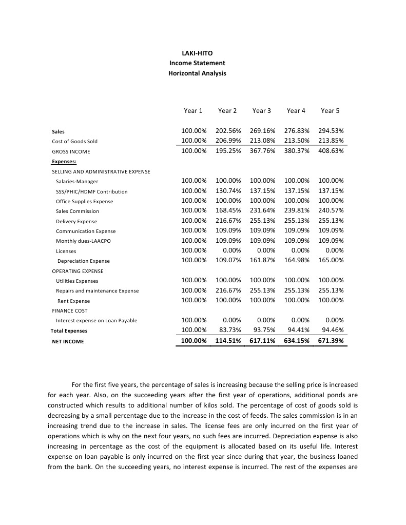 Income Statement Analysis Template | PDF