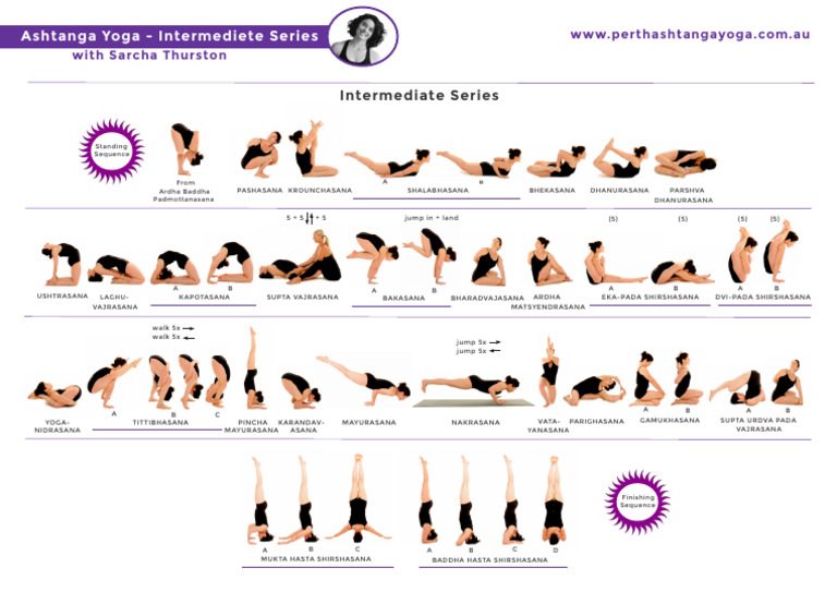 Ashtanga Intermediate Series Sequence | PDF | Ashtanga Vinyasa Yoga | Yoga