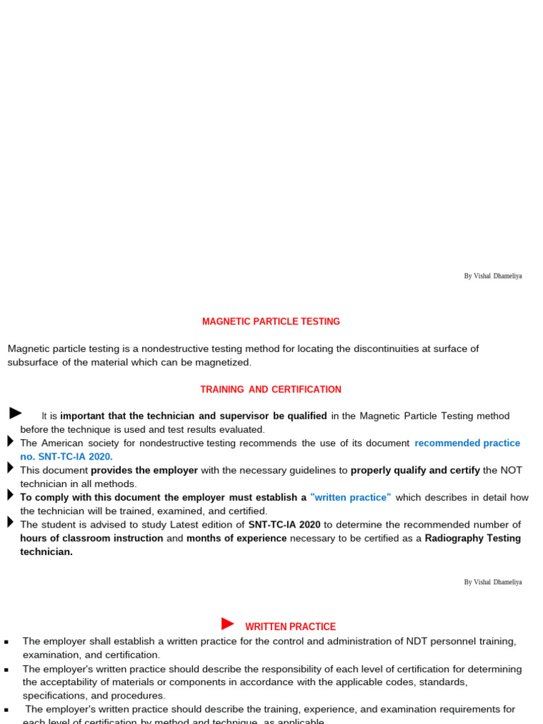 Niagara Magnetic Particle Testing Guide | PDF | Nondestructive Testing