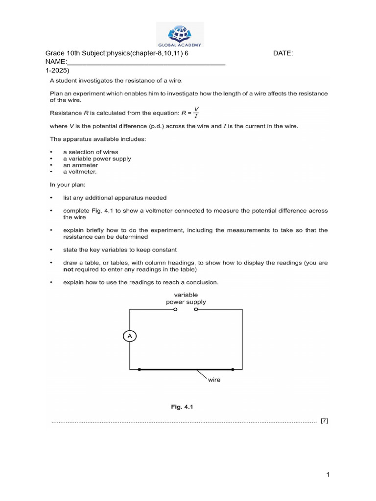 Class 10 Physics Chapter 8 Answers | PDF