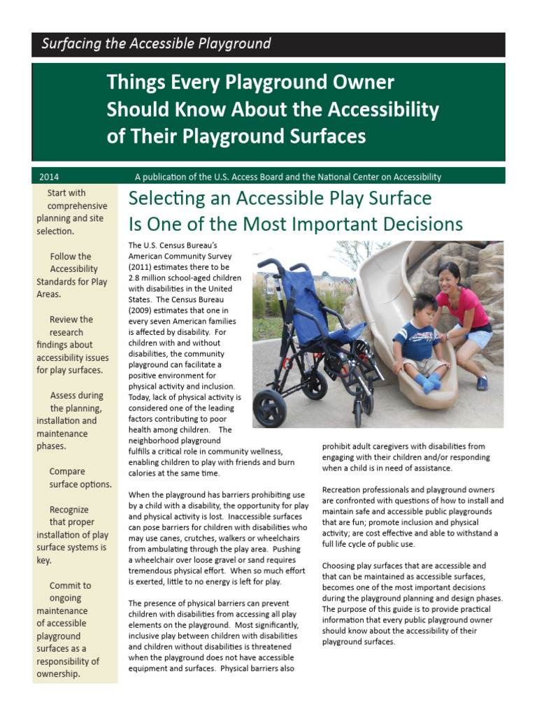 Accessible Playground Surface Guidelines | PDF | Playground | Accessibility