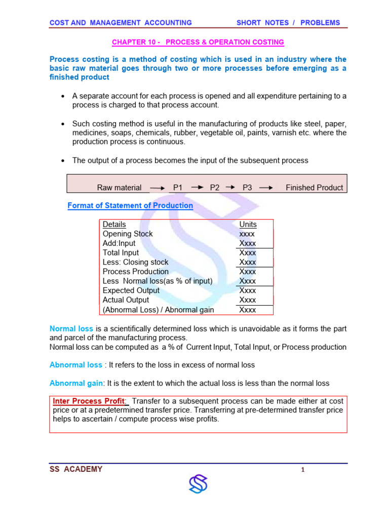Process and Operation Costing Overview | PDF | Cost | Cost Of Goods Sold
