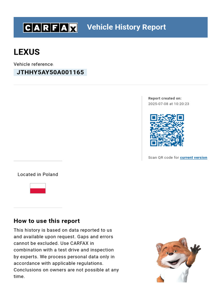 CARFAX Vehicle History Report: LEXUS | PDF | Vehicle Insurance | Motor ...