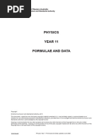 Physics ATAR Y11 Formulae and Data Sheet | PDF | Electronvolt | Neutron