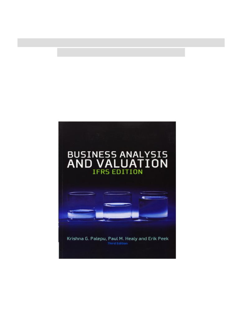 Business Analysis and Valuation IFRS Edition Krishna G
