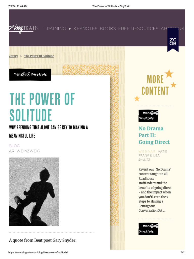 The Importance of Solitude | PDF | Solitude | Psychology