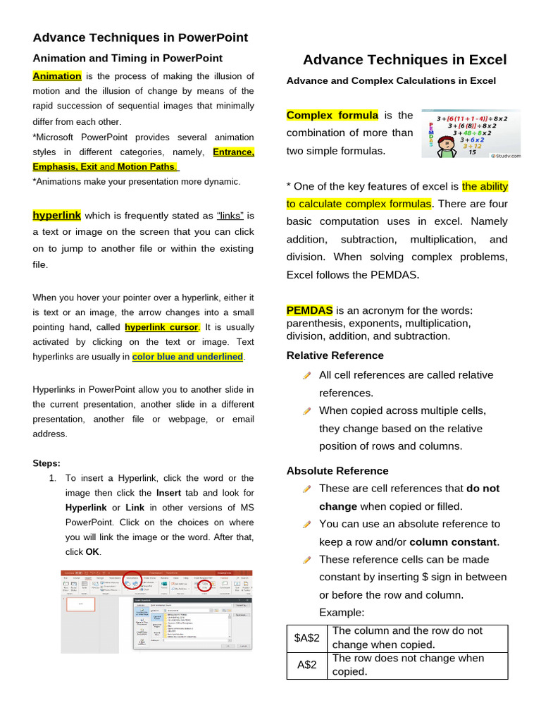 Advanced PowerPoint and Excel Techniques | PDF | Microsoft Excel ...