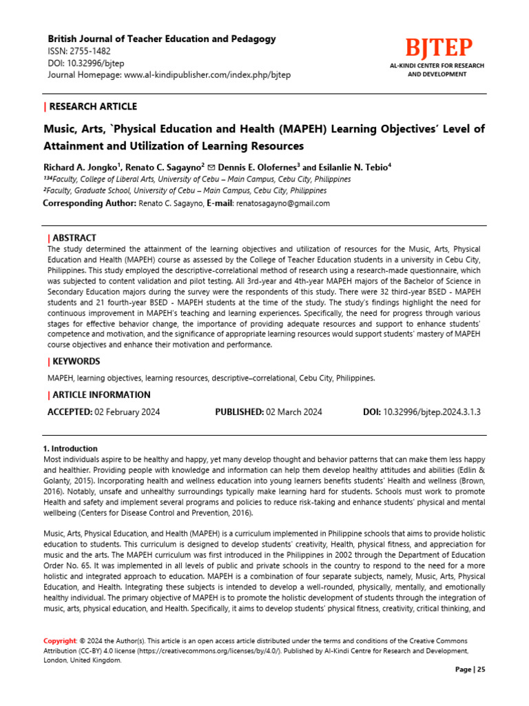 Paper+3+ (2024 3 1) +Music,+Arts,+'Physical+Education+and+Health+ ...