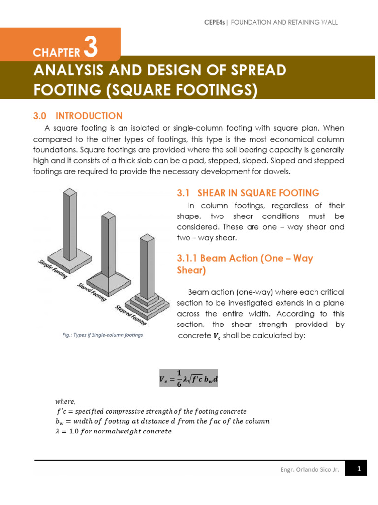 Square Footing Design and Analysis Guide | PDF | Bending | Beam (Structure)