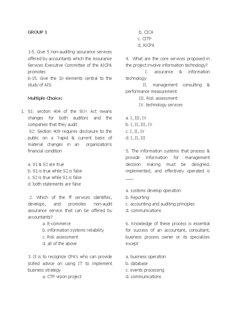 AIS Model and Non-Audit Services | PDF | Information System | System