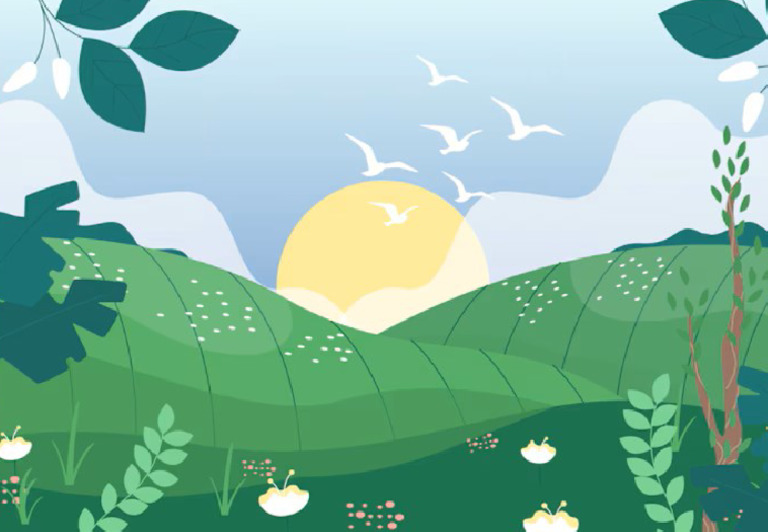Flat Design Spring Landscape Concept | PDF