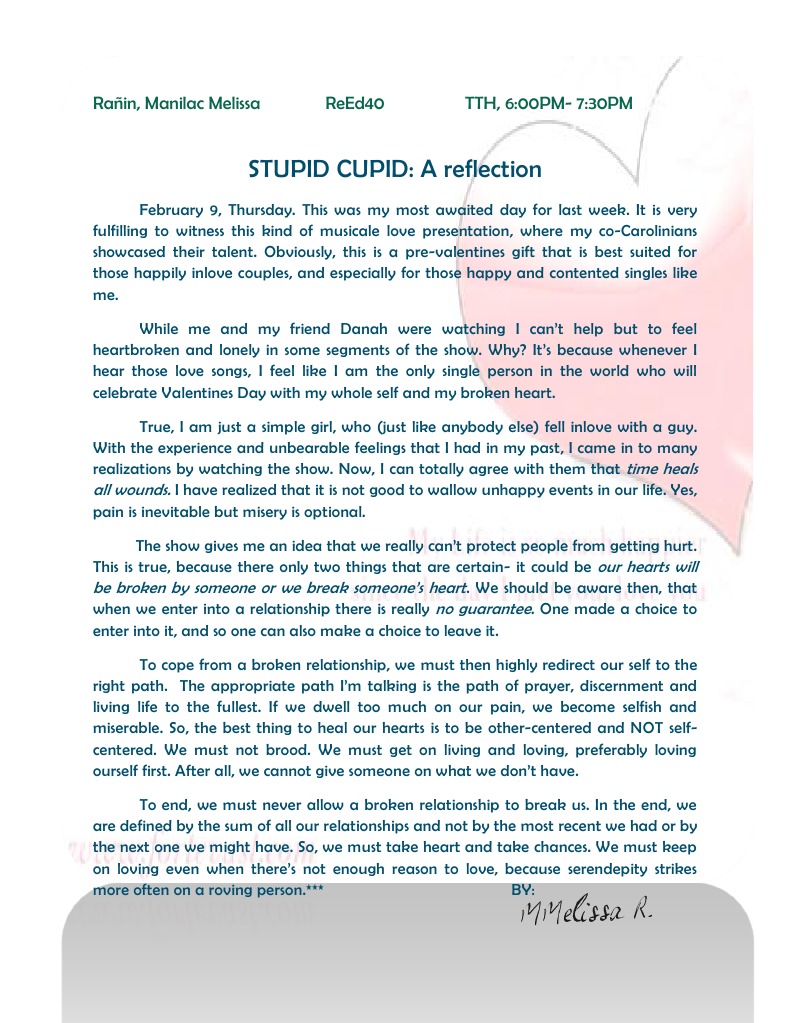 Stupid Cupid: Reflections on Love | PDF