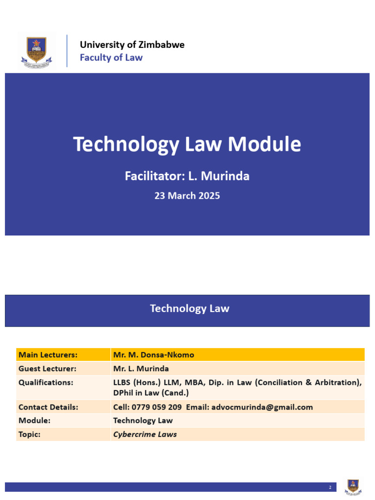 Final 2025 Intro To Technology Law Presentation | PDF | Cybercrime ...