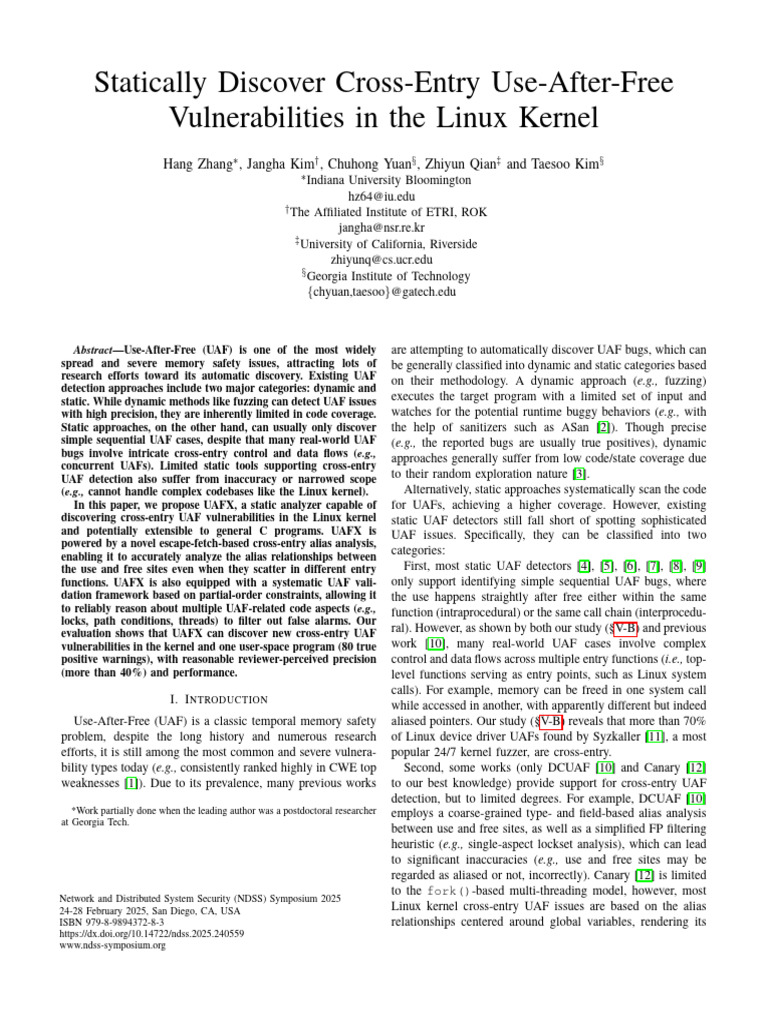 Discovering UAF Vulnerabilities in Linux | PDF | Kernel (Operating ...