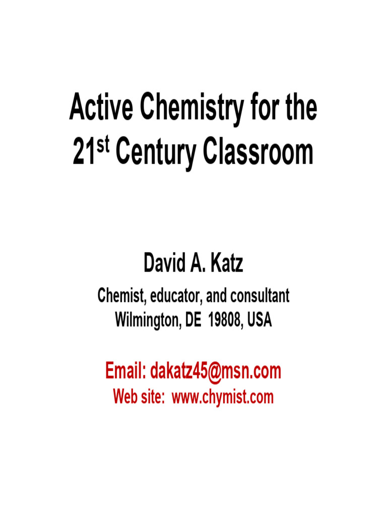 Active Learning in Chemistry Classrooms | PDF | Acid | Ph