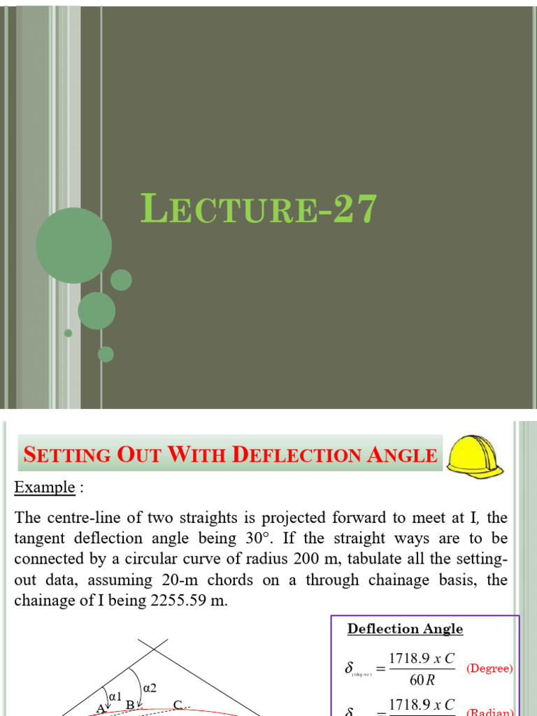 L-27 - CEN 205 - Setting Out With Deflection Angle - Curve and Curve ...