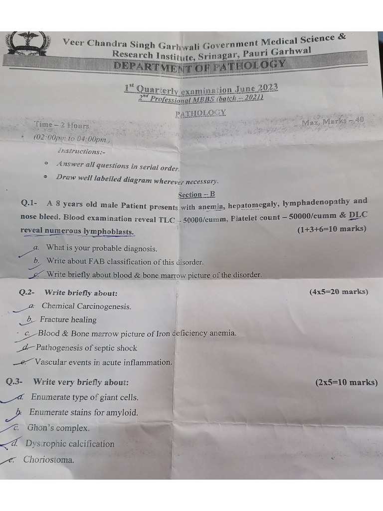 Patho Paper Till 21 Batch | PDF