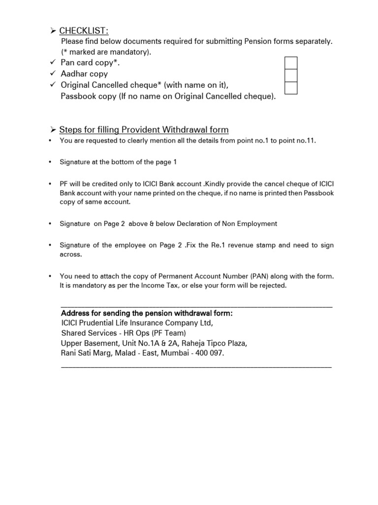Provident Fund Withdrawl Form5046338 | PDF | Cheque