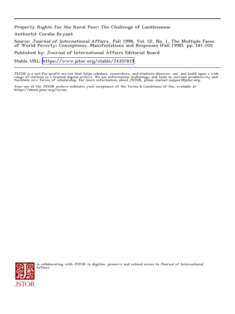 Land Reform and Rural Poverty Solutions | PDF | Cost Of Living | Poverty