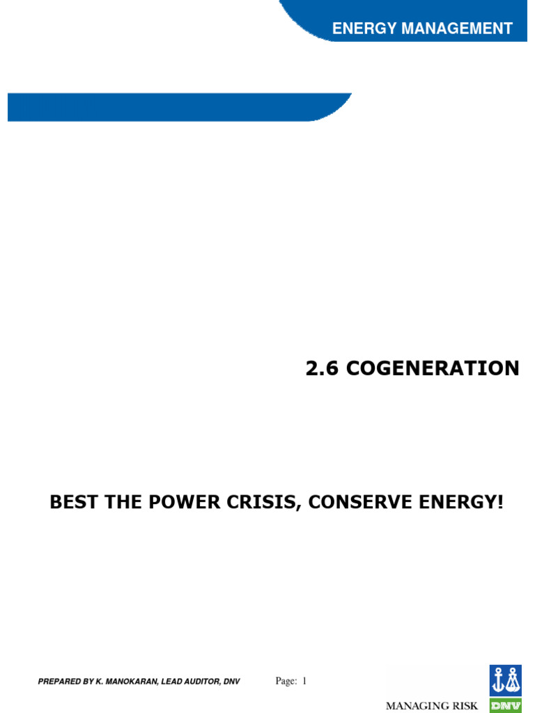 2 6 Cogeneration PDF | PDF | Cogeneration | Energy Technology