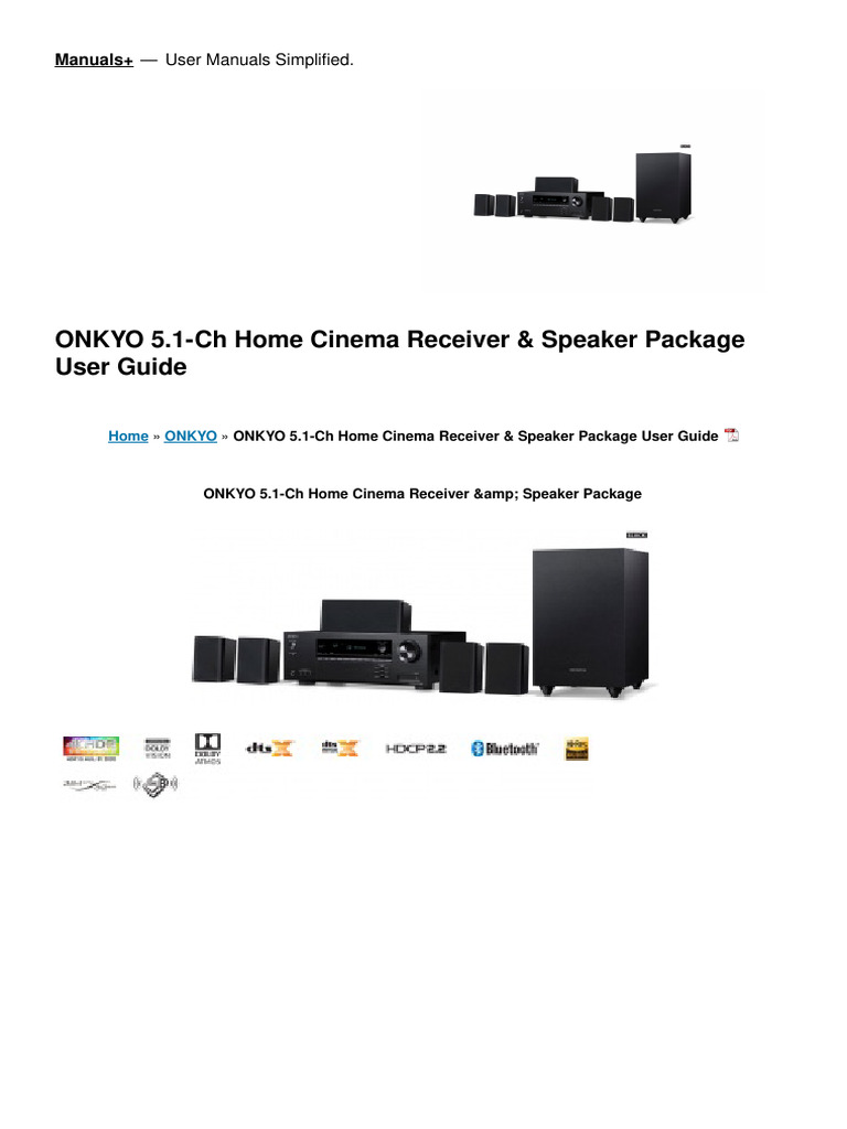Onkyo 5.1-Ch Home Cinema Guide | PDF | Hdmi | Loudspeaker