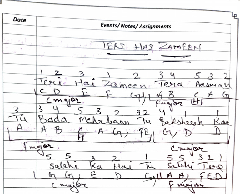 Events and Assignments Schedule | PDF