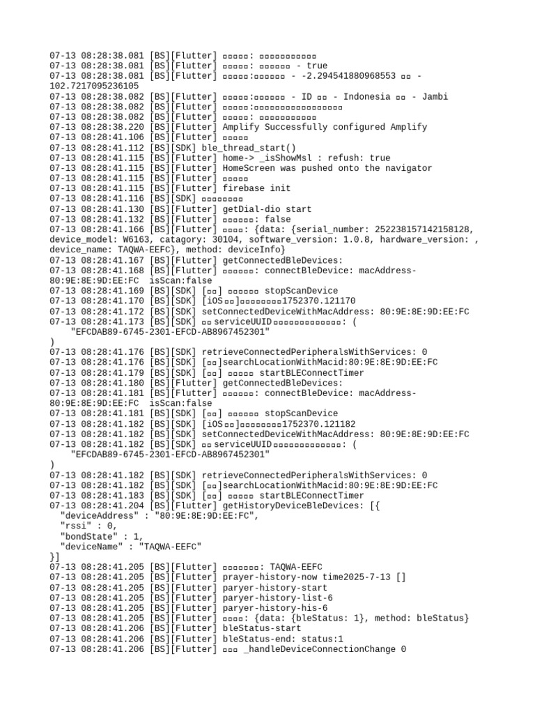 Flutter Bluetooth and Location Log | PDF | Computing | Software
