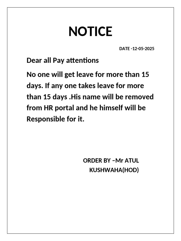Leave Policy Update: 15-Day Limit | PDF