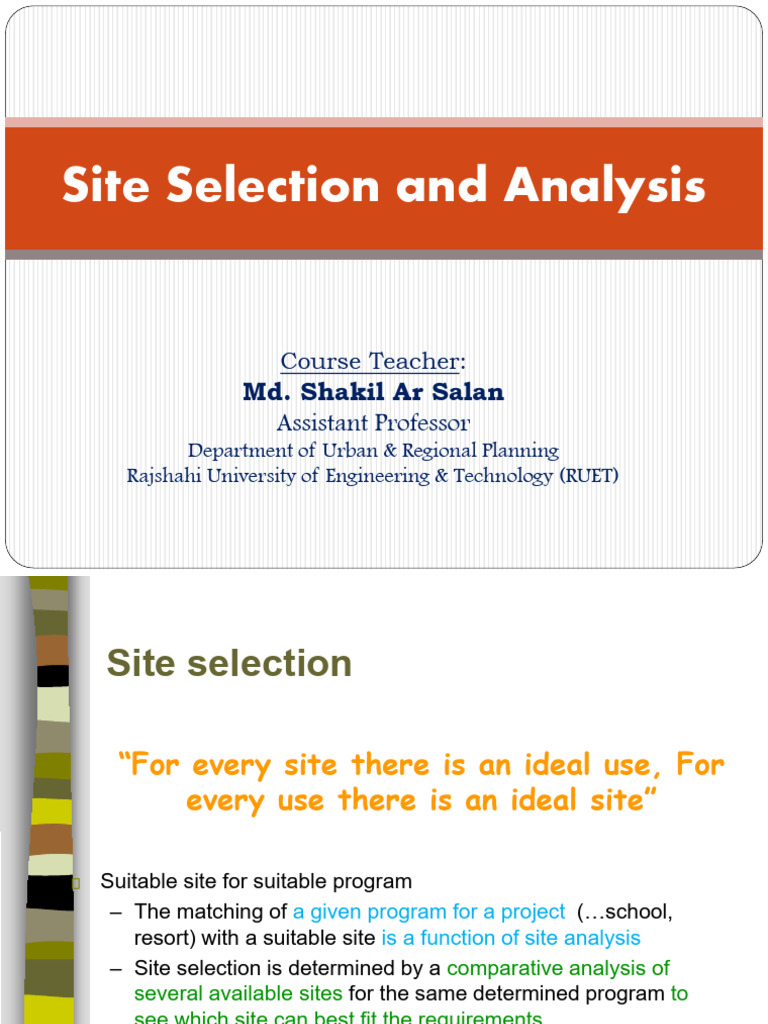 Site Selection and Analysis Guide | PDF | Hydrology | Soil