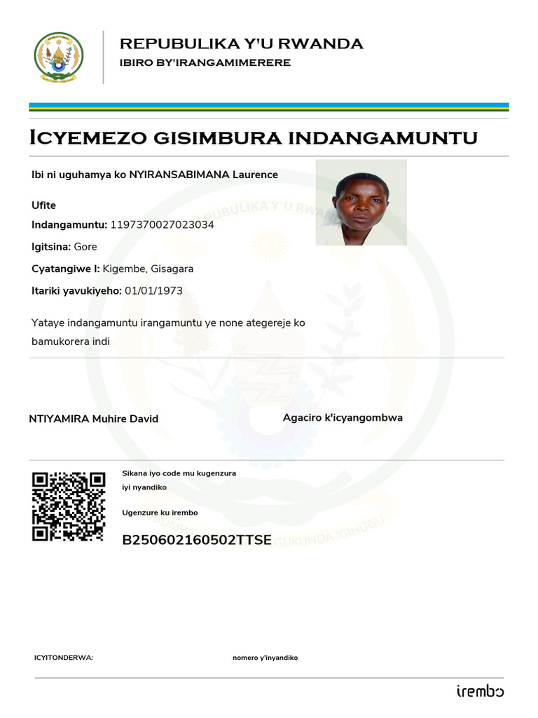 Icyemezo cy'Indangamuntu mu Rwanda | PDF