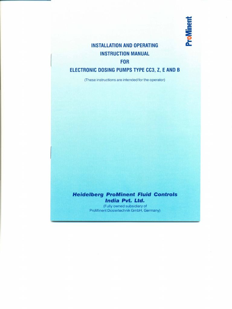 Dosing Pump Prominent | PDF