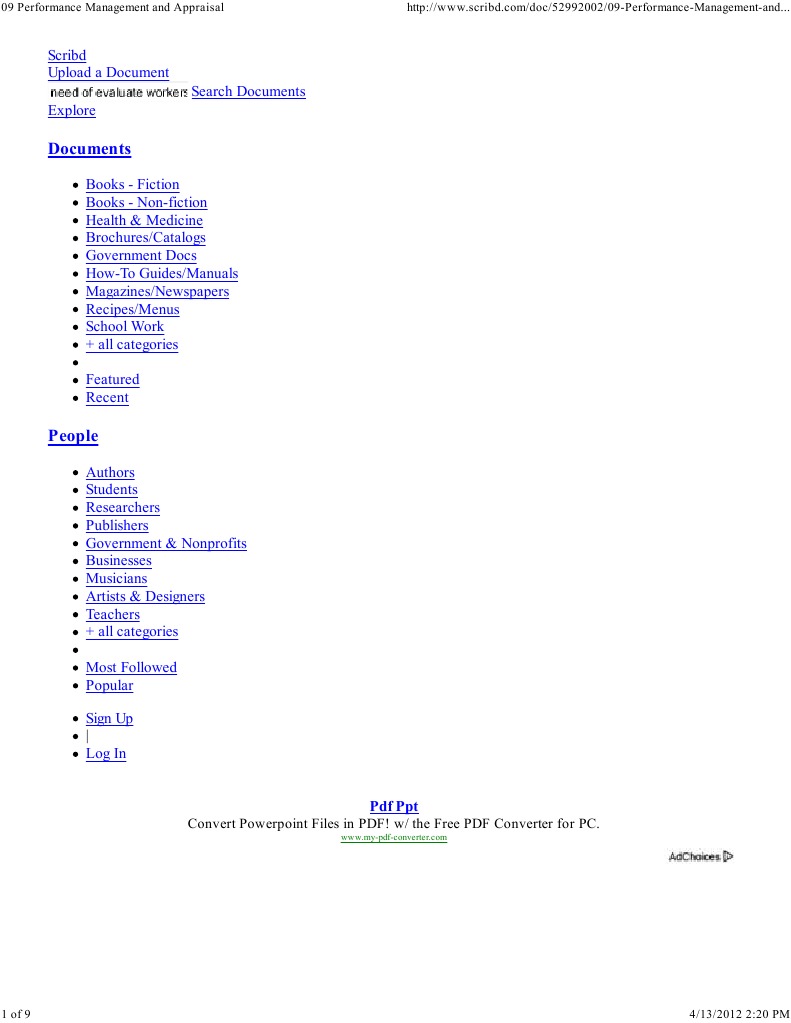 09 Performance Management and Appraisal | PDF | Scribd | Computing