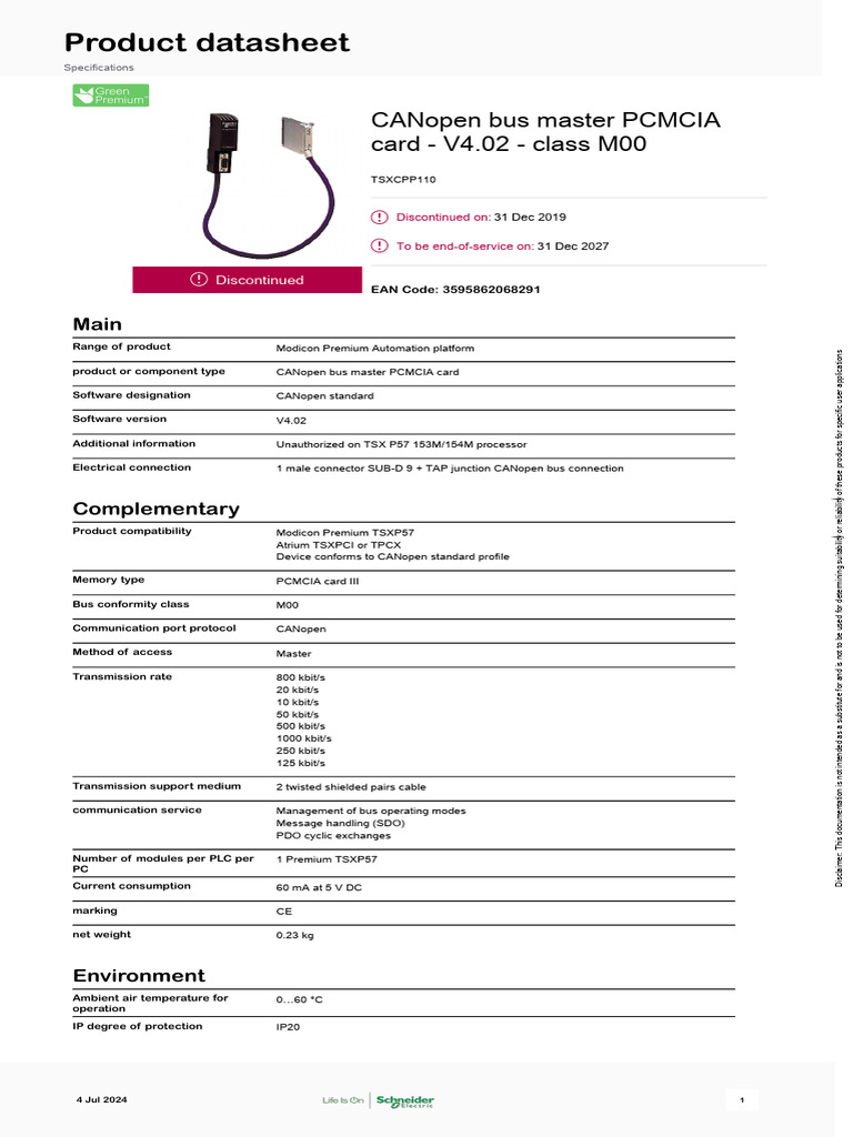 Modicon TSX Premium PCMCIA Card Info | PDF | Programmable Logic ...