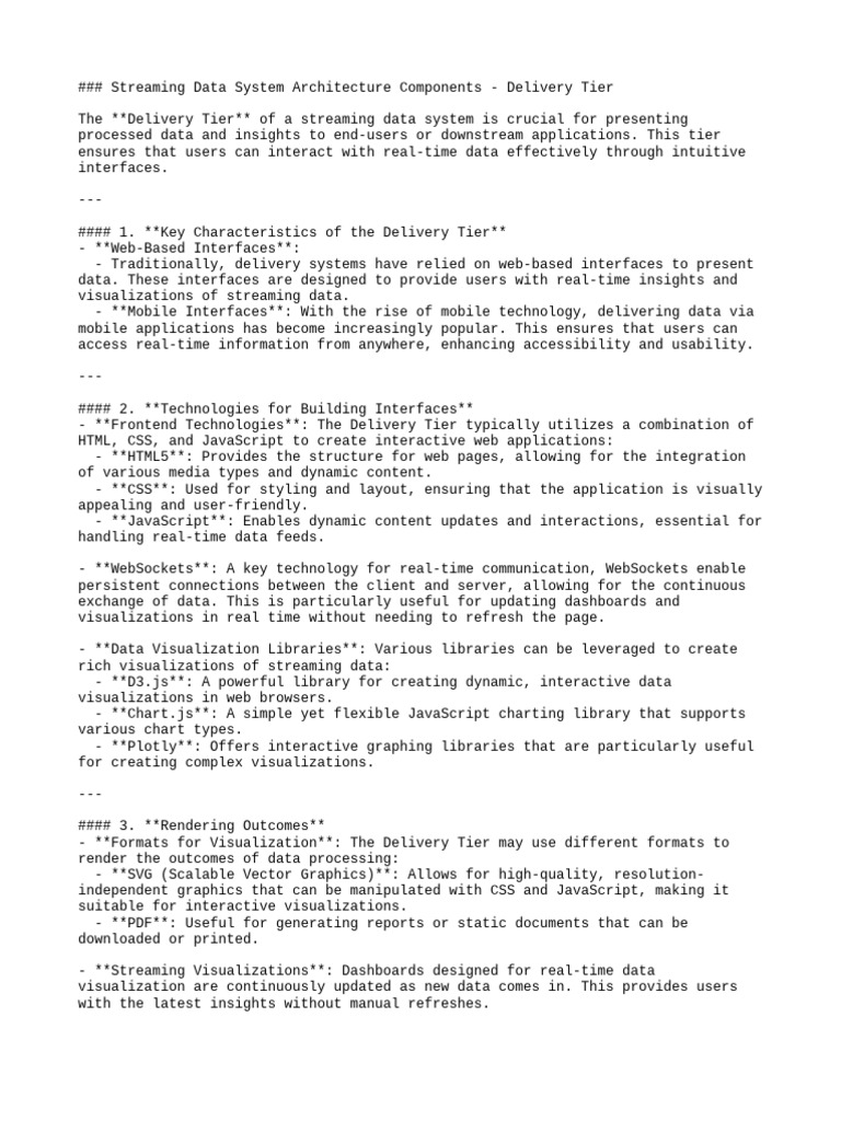 011.5 - Streaming Data System Architecture Components - Delivery Tier ...