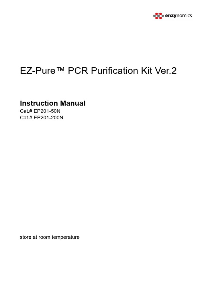 Enzynomics EP201 EZ-Pure+PCR+Purification+Kit+Ver.2 Manual Eng 210705 ...