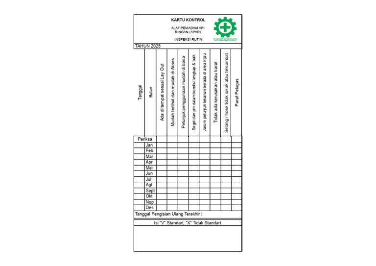 Kartu Kontrol Apar | PDF