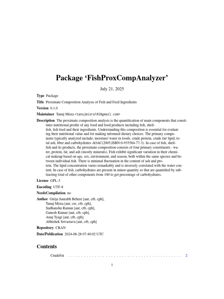 Fish Proximate Composition Analyzer | PDF | Chemistry | Chemical Substances