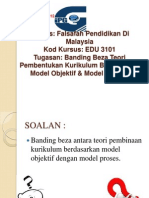 FPK Pismp Sem 1 Pembentangan 10 Banding Beza Teori Pembentukan Kurikulum Berdasarkan Model Objektif & Model Proses