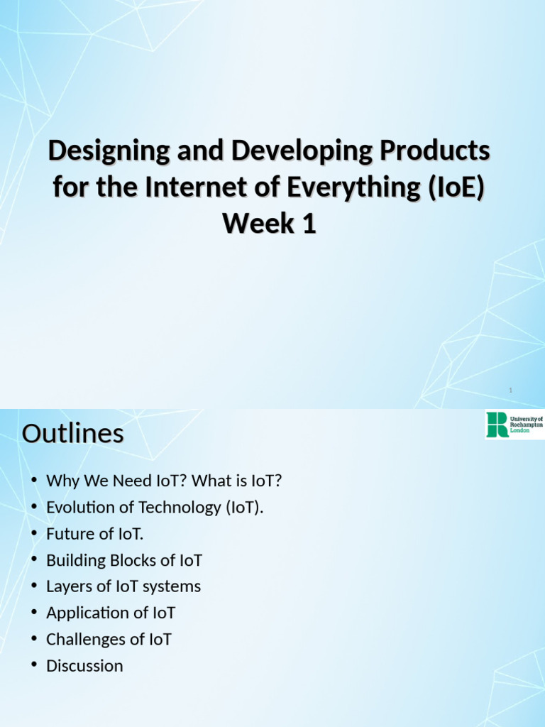 8U-IoT Lecture Week 1-TK | PDF | Internet Of Things | Computer Network