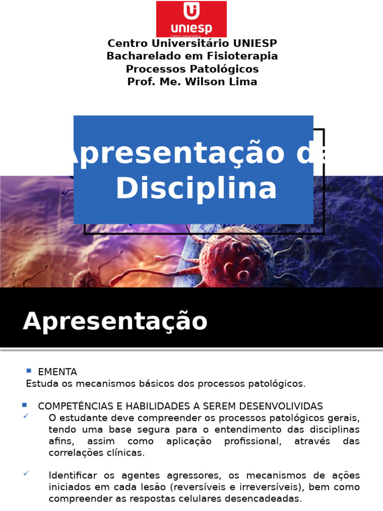 Aula 01 - Apresentação Da Disciplina | PDF