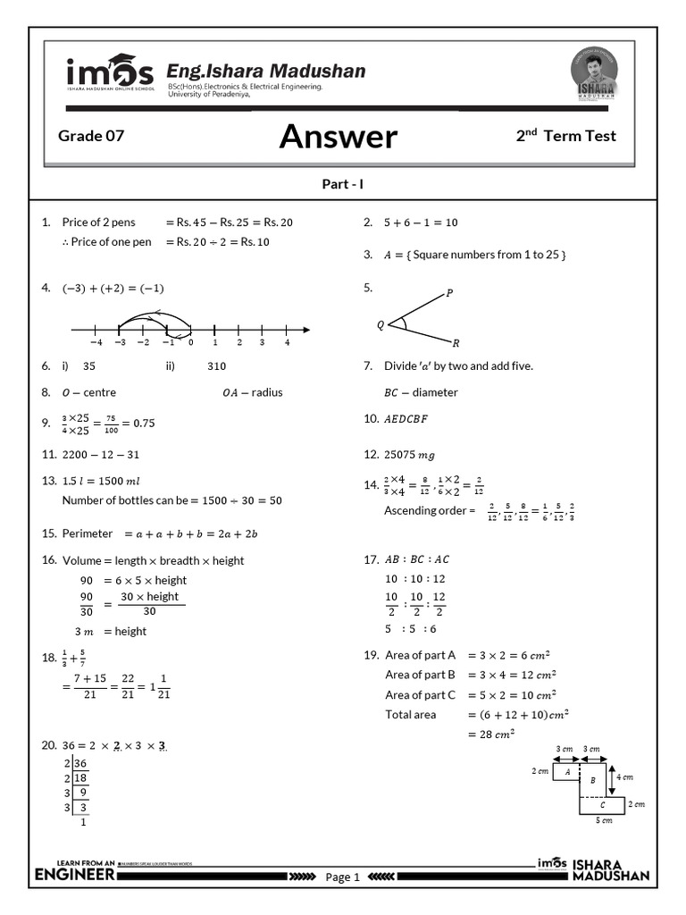 Grade 07 - 2nd Term Test - 2019 - Answer | PDF | Chess Theory | Chess ...