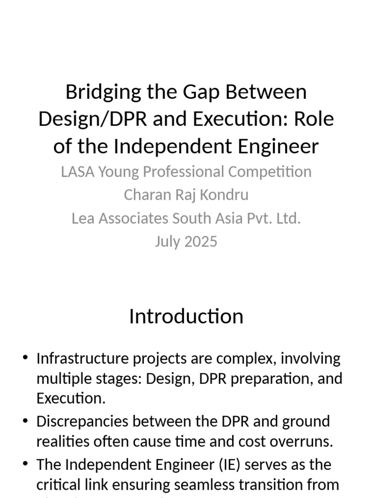 Role of Independent Engineer in Infrastructure | PDF | Building ...