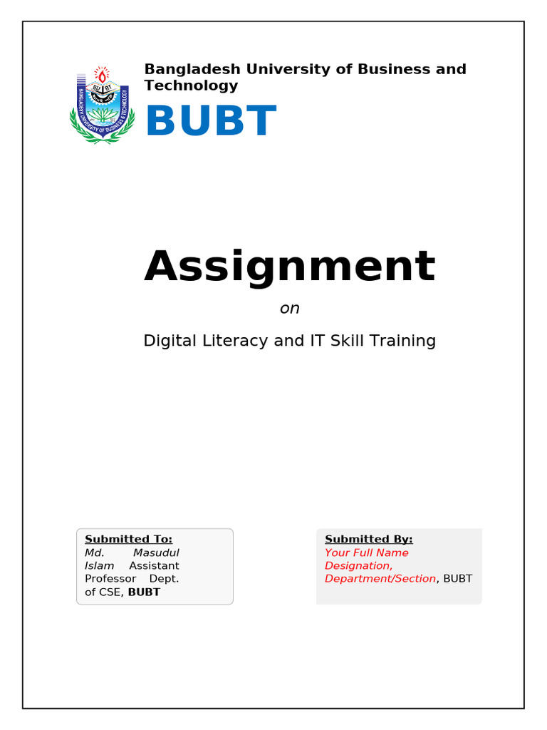 Digital Literacy Assignment Overview | PDF | Microsoft Word