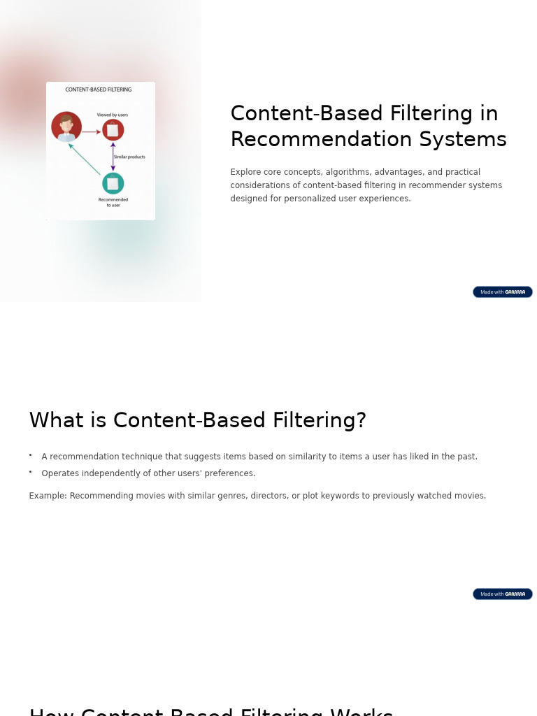 Content-Based Filtering in Recommender Systems | PDF