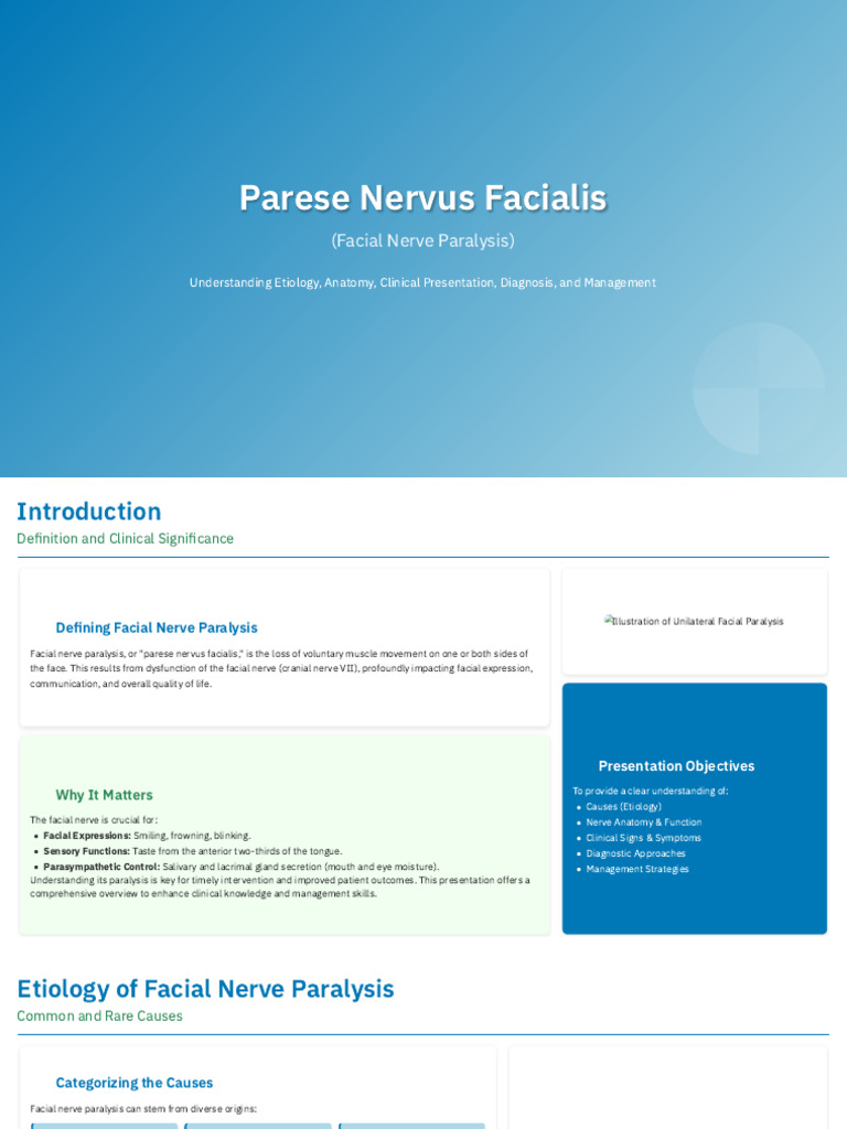 Facial Nerve Paralysis Overview | PDF | Diseases And Disorders ...