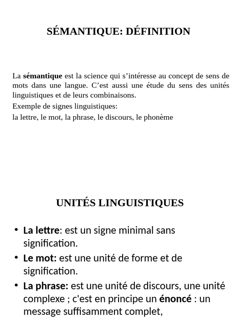 Comprendre la sémantique linguistique | PDF